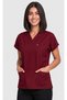 Women's V-Neck Bat Sleeve Burgundy, Red, Navy Blue, Black Lycra Belinda Scrubs Nurse Single Top - 2