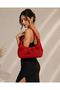 3D Printing Rose Flower Pattern Red Color Women's Shoulder Bag – Floral Motif Modern Design Special Women's Bag - 2