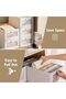 Mylindde Storage Bins with Lids, 3 Pack Foldable Storage Boxes with Lids and Leather Handle, Closet - 5