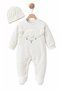 100% Organic Cotton, Unisex Hat and Booties Set, Lamb Detailed Newborn Baby Set
