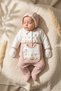 Flora Vintage 5-Piece Baby Girl Hospital Discharge Set - Powder Pink Waffle Knit Embroidered and Lace 100% - 3