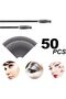®   50 قطعة من فرش الرموش وأعواد الماسكارا القابلة للاستخدام مرة واحدة، مجموعة فرش مكياج سوداء للرموش - 4