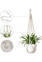 Boho Plant Hanger - 35" Macrame Hanging Planter for Indoor Plants, Handmade Cotton Rope Flowe - 3