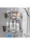 Corner Shower Caddy 2-Pack - Rustproof Stainless Steel Adhesive Shower Organizer with Hooks & Toothp - 2