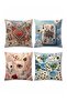 Playing Cards Patterned 4-Piece Throw Pillow Cover Set - 3