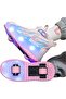 Kids Roller Skate Shoes, Front and Back Double Wheels with LED Flash Light Lightning Sole Sneaker Sk