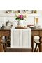 مفرش طاولة من مزيج القطن بلون البيج الفاتح، مقاس 13×72 بوصة، مطرز بتصميم موسمي مجوف - 2