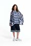 Blue and White Striped Oversize Shirt 19210