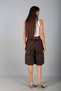 Women's Elastic Waist Pocketed Knee Length Bermuda Italian Cotton Shorts - 4
