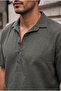 Como 100% Cotton Brit Detailed Short Sleeve Polo Collar Men's Shirt - Khaki - 6