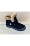 Genuine Leather and Fur Velcro Strap Boots Women's Shoes - 2