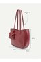 Burgundy Shk341 Faux Leather, Zippered, Wallet Charm Gift, Women's Hand, Arm and Shoulder Bag - 8
