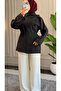 6403 - Stylish Comfortable Horizontal Button Detailed Woven Soft Fabric Women's Shirt - 4