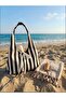 Black and White Striped Liquid Repellent Fabric Hobo Handbag, Cloth Bag, Fabric Bag - 2