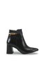 Gemma Sia Women's Pointed Toe Heeled Boots 0012659 Black Skin - 7