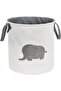 Round Baskets Storage, Cotton Fabric Laundry Hamper, Foldable Nursery Organizer, Large Cap
