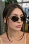 Livia Kristal Baklava Gold Metal Frameless Ultra Light Uv400 Filtered Black Women's Sunglasses - 2