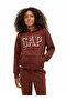 Gap Boys' Low Shoulder Casual Sweatshirt with Kangaroo Pocket, Ages 6-16, Red Brown