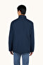 Men's Regular Cut Waterproof Breathable Fabric Concealable Hooded Navy Blue Jacket - 4
