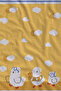 Mustard Yellow Blue Striped Cute Duck and Cloud Patterned 70X150 Beach Towel - Cotton Bath Towel - 2