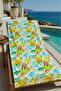 Yellow Green Blue Tropical Leaf and Bird Pattern 70X150 Beach Towel - Digital Printed Bath Towel
