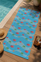 Light Blue Red Tiny Crab Patterned 70X150 Beach Towel - Digital Printed Fade-Resistant Bath Towel - 3