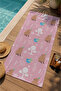 Pink Tropical Capybara and Cocktail Patterned 70X150 Beach Towel - Digital Printed Bath Towel - 3