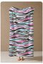 White Colored Zebra Wave Patterned 70X150 Beach Towel - Digital Printed Bath Towel - 3