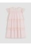 Pink Ruffled Girls' Glitter Layered Dress - 3