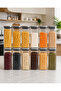 Set of 12 2000 ml Square Borosilicate Glass Jars – with Vacuum Steel Lids - 8469-1 - 5