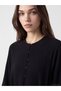 Black Crew Neck Muslin Dress - 3