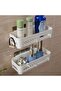 Bathroom shelf wall-mounted suction cup hole-free toilet sink rack 1pc - 4