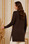 Patterned Mercerized Cardigan N3352 Brown - 3