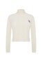 Montagne Cashmere Hair Knit Crop Turtleneck Sweater Cream