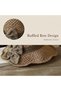 Handmade straw hat - Fisherman's Women's Foldable Wide-brimmed sun French Ruffled bow circumference 56-58 cm weave Light brown - 5