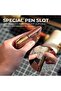 Mini wallet genuine leather card holder with pen/bill. - 5