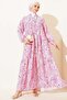 Shawl Pattern Long Button Detailed Dress - 2
