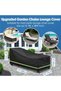 Lounge chair cover - Garden furniture protector with reflective stripes Waterproof and dustproof Oxford cloth Black - 5