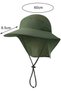 Men's Sun Hat - Cowboy UV Protection Face Neck Breathable Outdoor Light Yellow Size M (56-58 cm) - 5