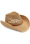 Adult straw cowboy hat khaki. - 4