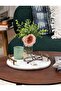 Round White Marble Tray With Gold Handle - 4