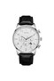 Men's Stainless Steel Watch, Black Leather Band | Trn-43sl