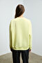 Karius women's organic cotton oversize round neck yellow sweatshirt with fleece lining - 7