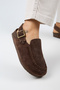 Alba Women's Leather Laceless Brown Sabo Slippers - 3