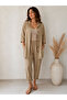 Hooded Women's Jacket with Pockets, Buttons, Drawstring Waist, Comfortable Fit, Casual Seasonal Jacket - 5