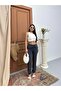 Women's Anthracite Jogger Pants with Elastic Waist, Lace-Up, Narrow Leg, Tencel - 6