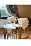 Living Room Set Dowry Set Helena Model Cream 5 Piece Linen Lace Runner Set - 4