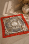 Royal Chain Orange Digital Patterned Scarf - 2