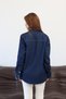 Women's Rinsetaşli Denim Shirt with Stone Accessories, Pockets, Long Sleeves, Rinse Texture - 5