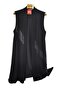 Plus Size Stone-Embellished Batik Fabric Detail Combed Cotton Vest - 3